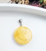 Jantár prívesok okrúhly 2,8cm Ag9252 – Obrázok 2