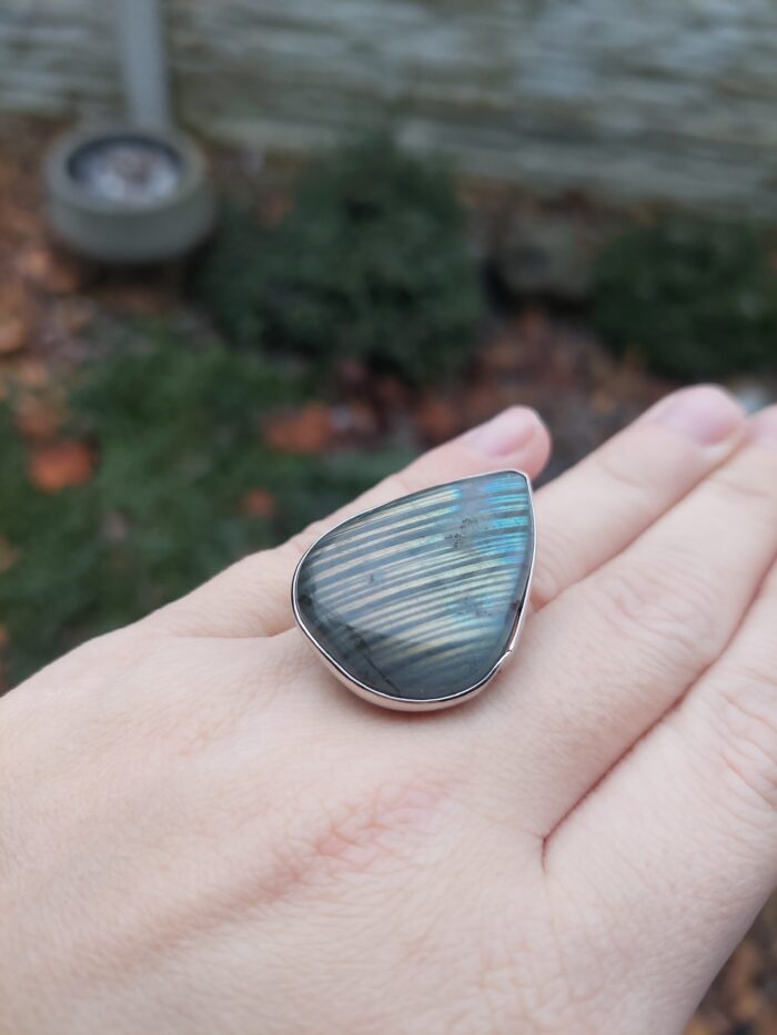 Prsteň Labradorit slza ZĽAVA – Obrázok 2