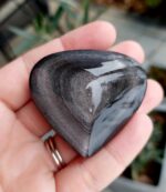 Obsidán strieborný srdce