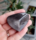 Obsidán strieborný srdce – Obrázok 2