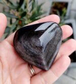 Obsidán strieborný srdce
