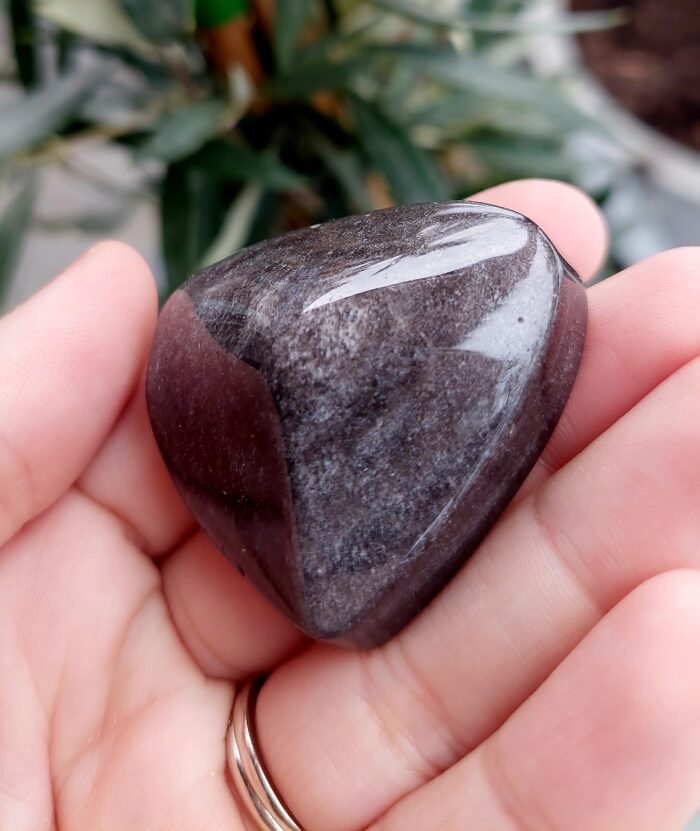 Obsidán strieborný srdce – Obrázok 2