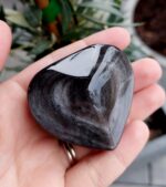 Obsidán strieborný srdce – Obrázok 2