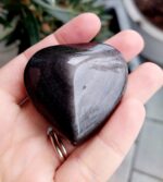 Obsidán strieborný srdce