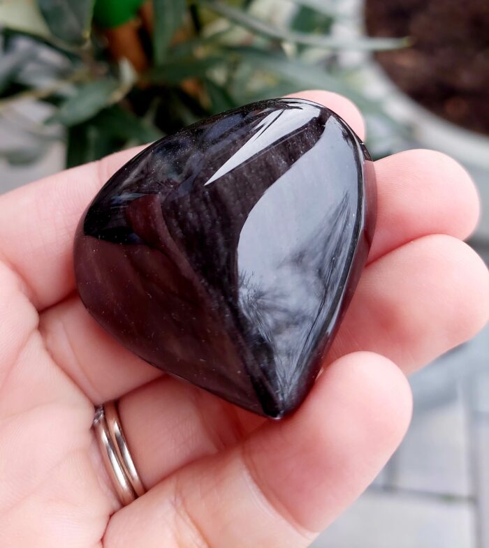 Obsidán strieborný srdce – Obrázok 2