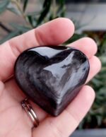 Obsidán strieborný srdce