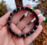 Obsidián strieborný náramok platničkový – Obrázok 3