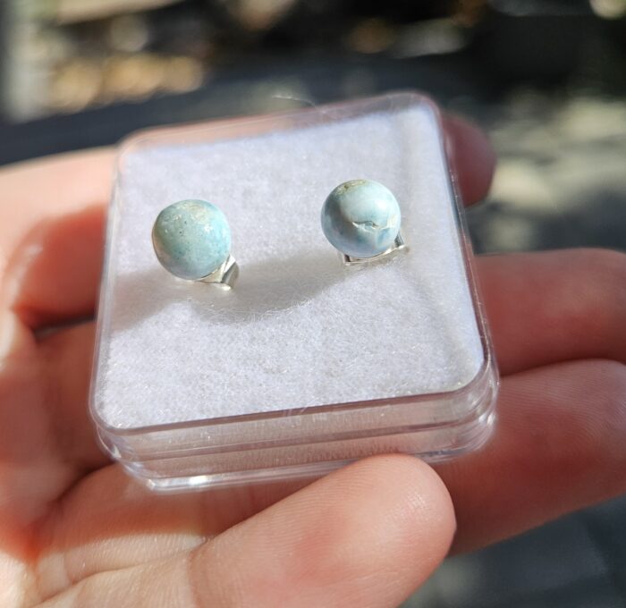 Larimar náušnice napichovacie Ag925 č.11 – Obrázok 2