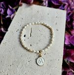 Perly riečne biele náramok 6mm, ZNAMENIE ZVEROKRUHU zlatý