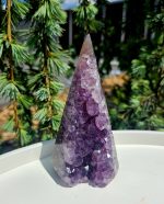 Ametystový diamantový OBELISK 12cm č.2