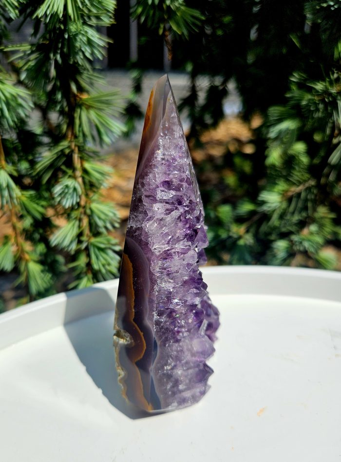 Ametystový diamantový OBELISK 12cm č.2 – Obrázok 2
