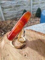 Karneol na zlatom stojane č.2 – Obrázok 2