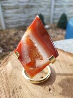 Karneol na zlatom stojane č.1