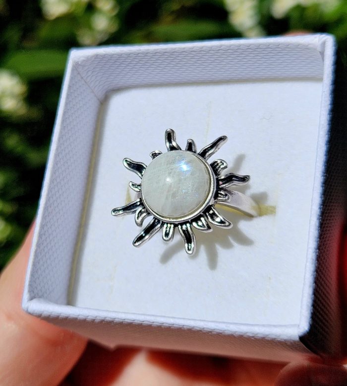 Mesačný kameň - Adulár SLNIEČKO prsteň S925 veľ.52 č.3 – Obrázok 2