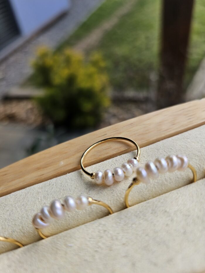 Perly riečne prsteň chir.ocel zlatý Veľkosť 6 (51-52) – Obrázok 2