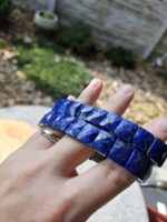 Lapis Lazuli platničkový fazetovaný náramok – Obrázok 2