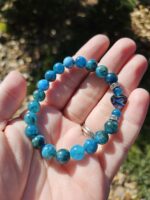 Apatit + Paua mušla náramok 8mm – Obrázok 2