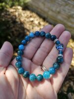 Apatit + Paua mušla náramok 8mm