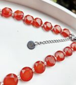 Karneol náhrdelník fazetovaný krúžok 10mm – Obrázok 2