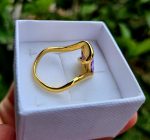 Ametyst fazetovaný prsteň  zlatá chir.oceľ, veľ. 7,5 (55-56) – Obrázok 2