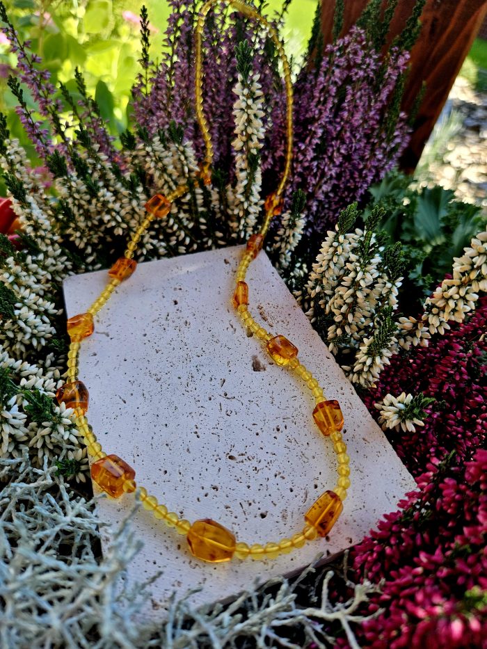 Jantár náhrdelník 66cm – Obrázok 2