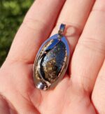 Pyrit prívesok na platničke chir.oceľ – Obrázok 2