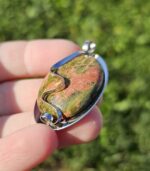 Unakit prívesok na platničke chir.oceľ – Obrázok 2