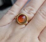 Prsteň Karneol chir.oceľ zlatá