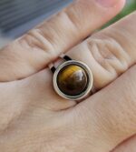 Prsteň Tigrie oko chir.oceľ strieborná