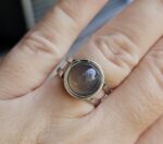 Prsteň Achát šedý chir.oceľ strieborná