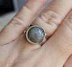Prsteň Labradorit chir.oceľ strieborná