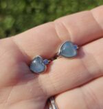 Akvamarín náušnice srdiečka