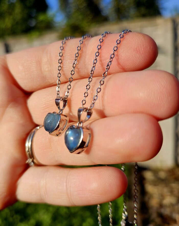 Akvamarín prívesok na retiazke srdiečko – Obrázok 2