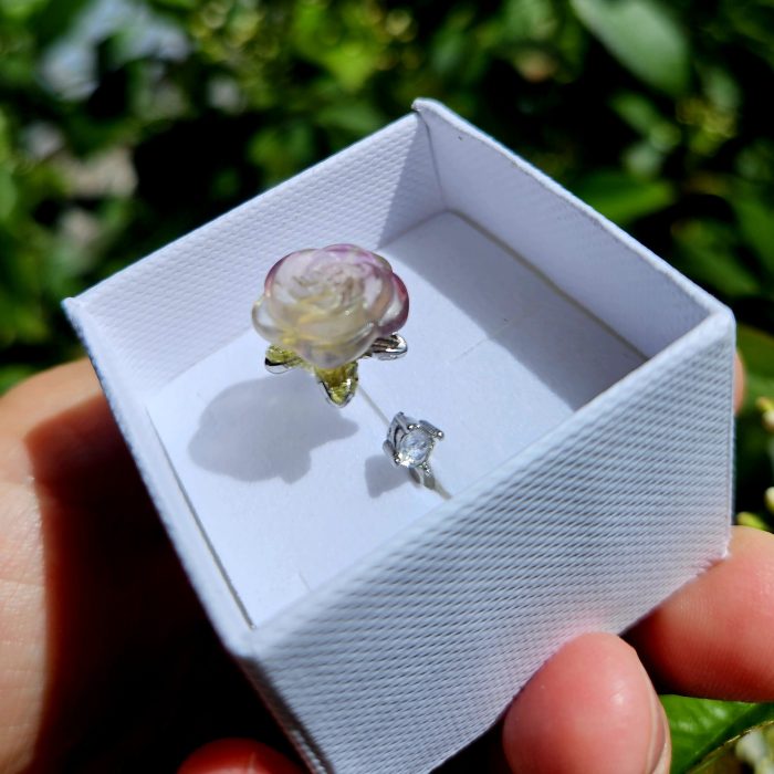 Fluorit KVIETOK prsteň nastaviteľný – Obrázok 2