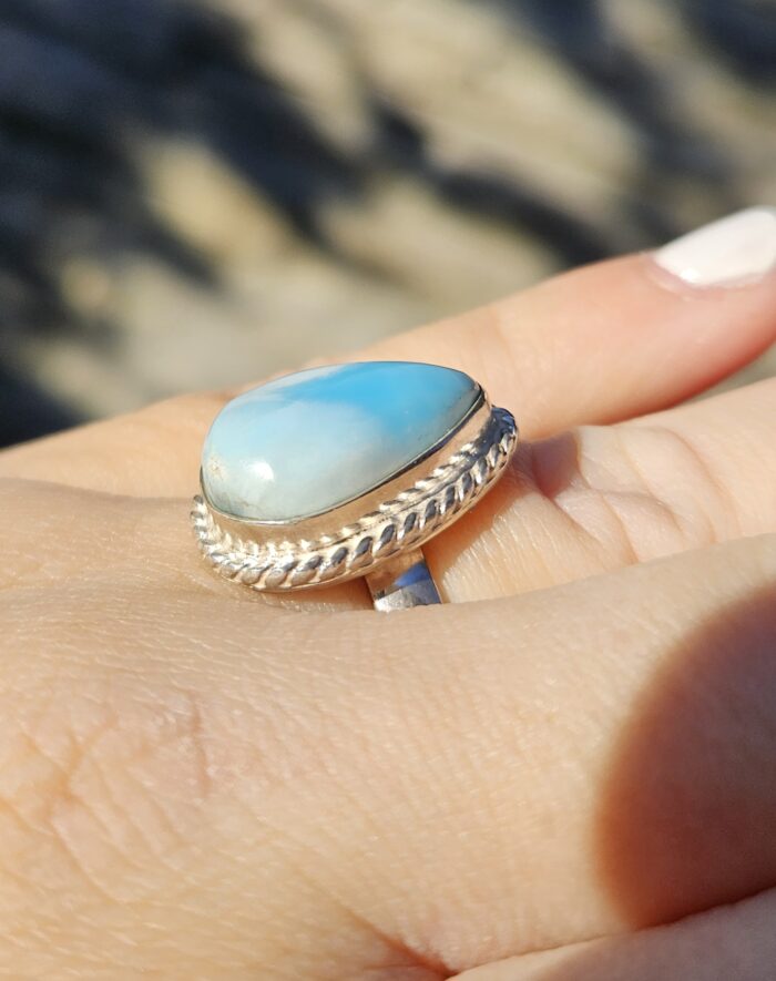 Prsteň Larimar Ag925 č.5 veľ.57-57,5 – Obrázok 2