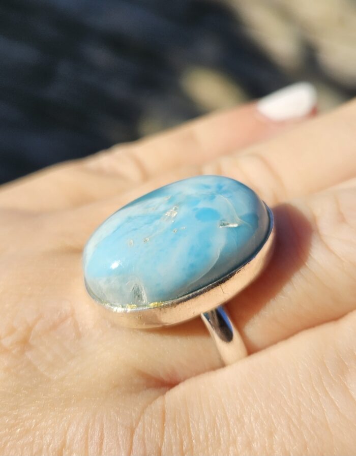 Prsteň Larimar Ag925 č.7 veľ.60 ZĽAVA – Obrázok 2