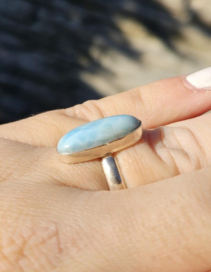 Prsteň Larimar Ag925 č.8 veľ.55,5 – Obrázok 2