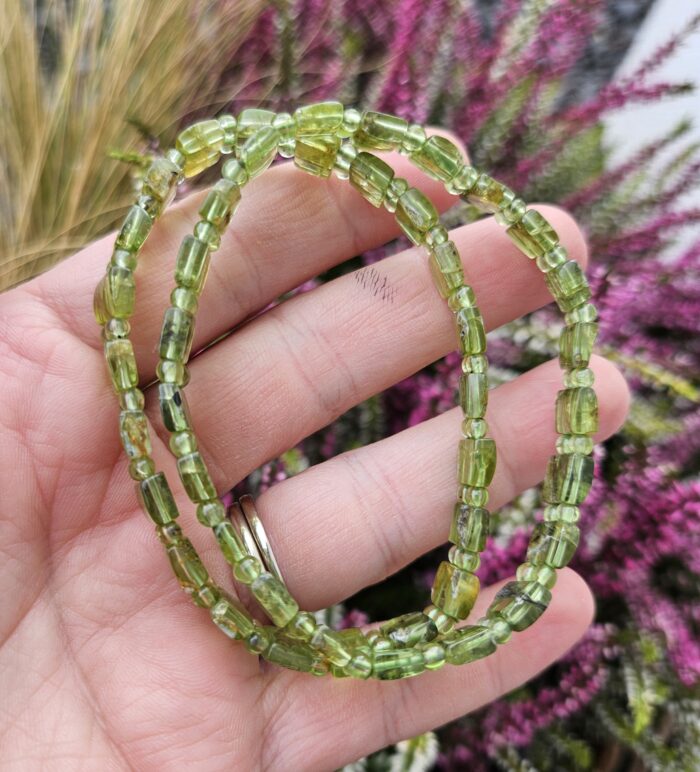 Olivín platničkový náramok tenší – Obrázok 2