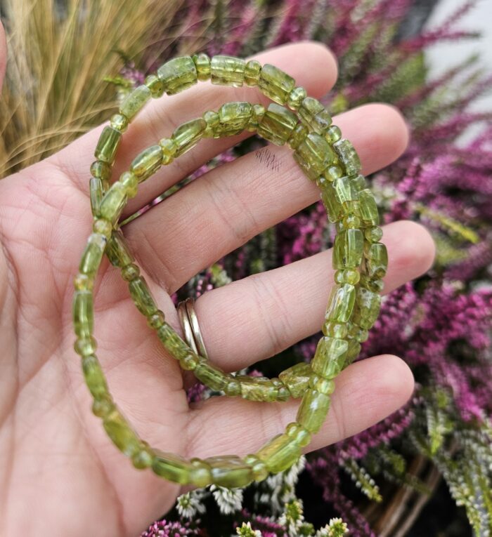 Olivín platničkový náramok hrubší – Obrázok 2