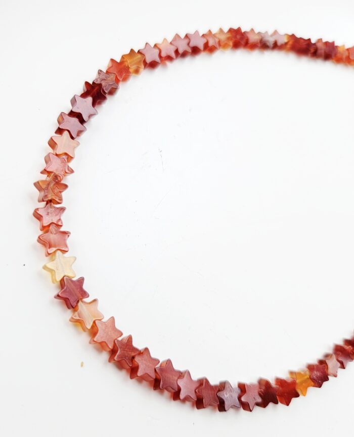 Karneol náhrdelník HVIEZDIČKA 6mm – Obrázok 2