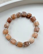 Slnečný kameň náramok fazetované kocky 8-10mm – Obrázok 2