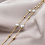 Perly riečne biele zlatý chir.oceľ