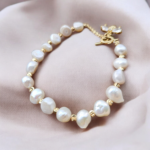 Perly riečne biele so Zirkónovým zapínaním náramok