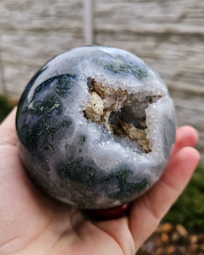Achát machovy Guľa 8,3cm 750g, č.3 – Obrázok 3