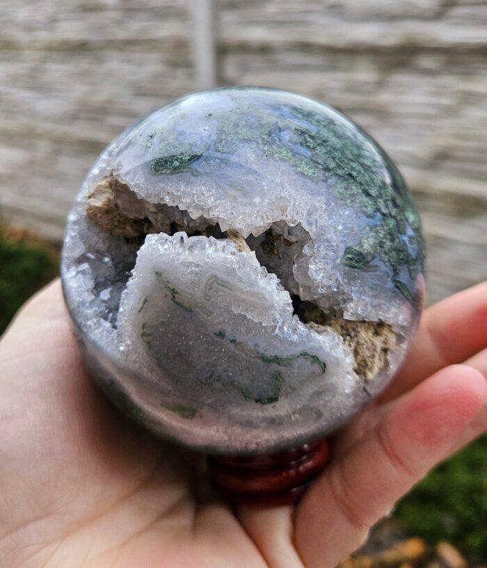 Achát machovy Guľa 8,3cm 750g, č.3 – Obrázok 2