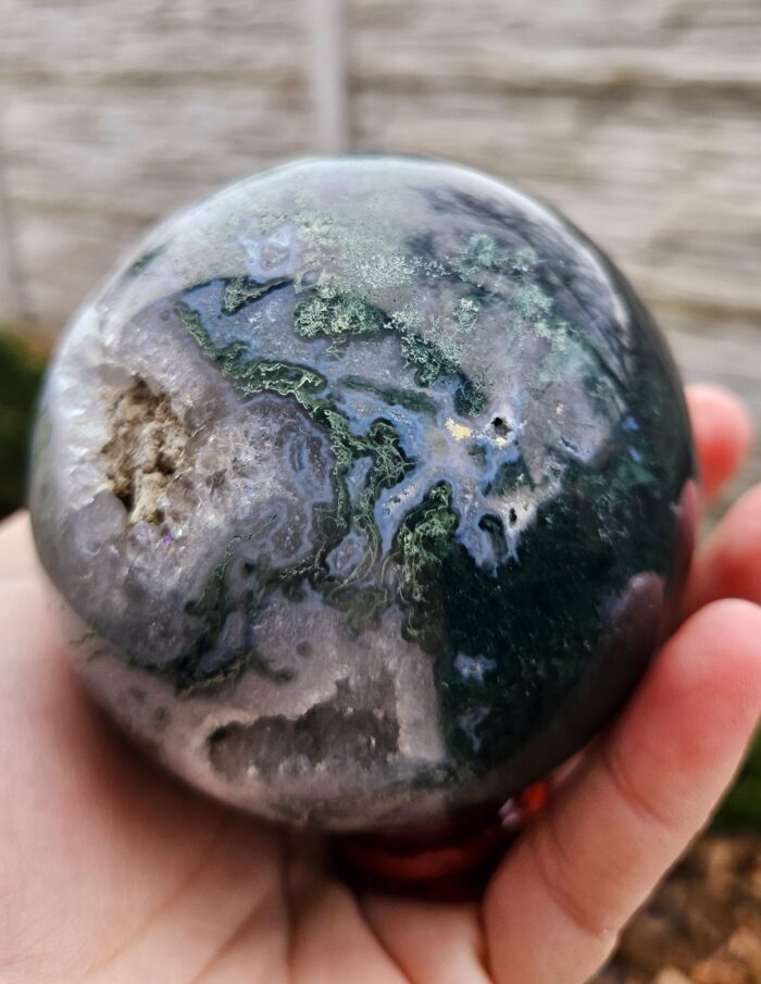 Achát machovy Guľa 8,3cm 750g, č.3 – Obrázok 4