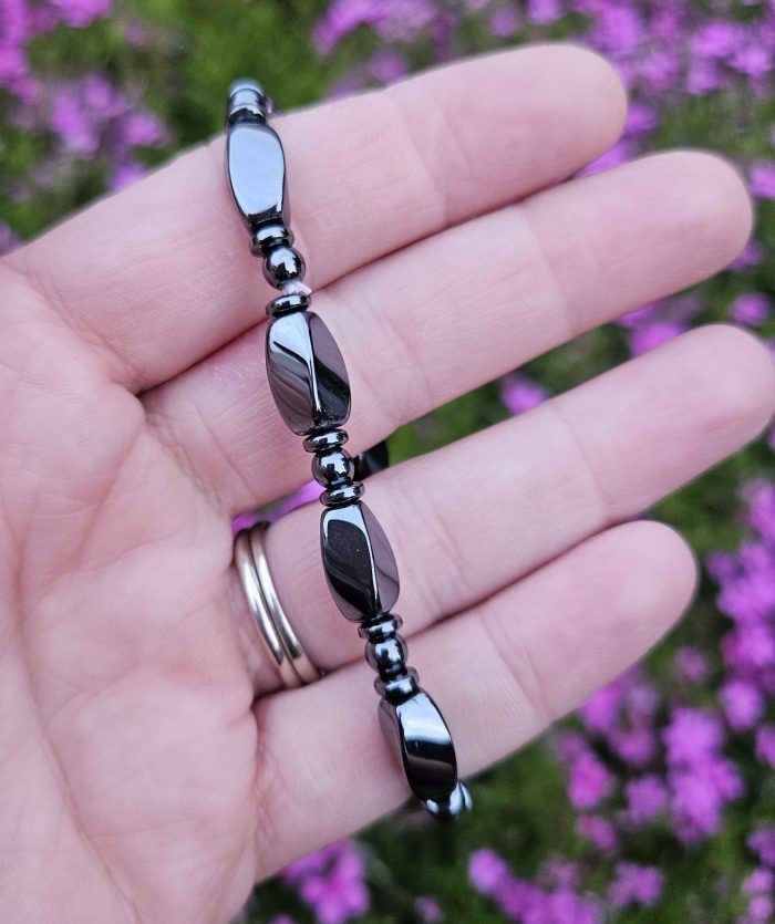 Hematit náramok valčeky – Obrázok 2