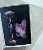 Ametyst Face roller + Qua sha v krabičke  č.1