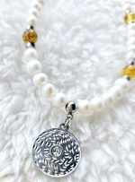 Perly riečne + Jantár náhrdelník č.3 – Obrázok 2