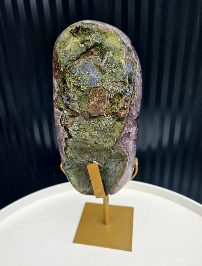 Ametyst drúza na zlatom stojane 1,67kg – Obrázok 9